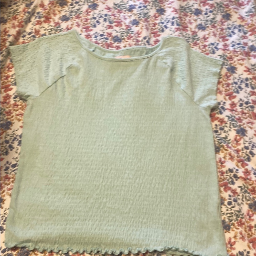 Light Green Textured Top